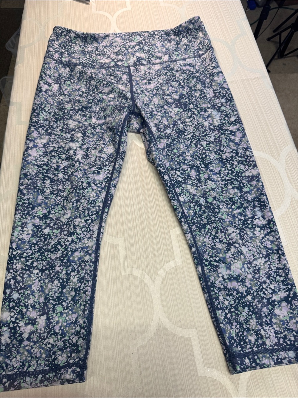 Zella Navy Blue Floral Capri Jeggings